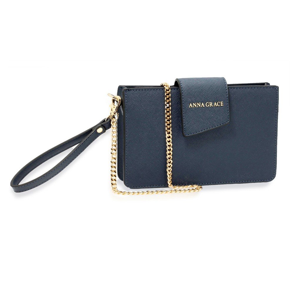 navy wristlet bag