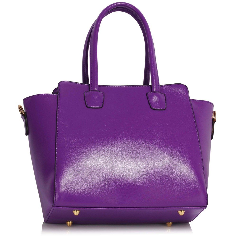 LS00456 - Purple Zipper Tote Shoulder Bag - Silk Avenue Pakistan