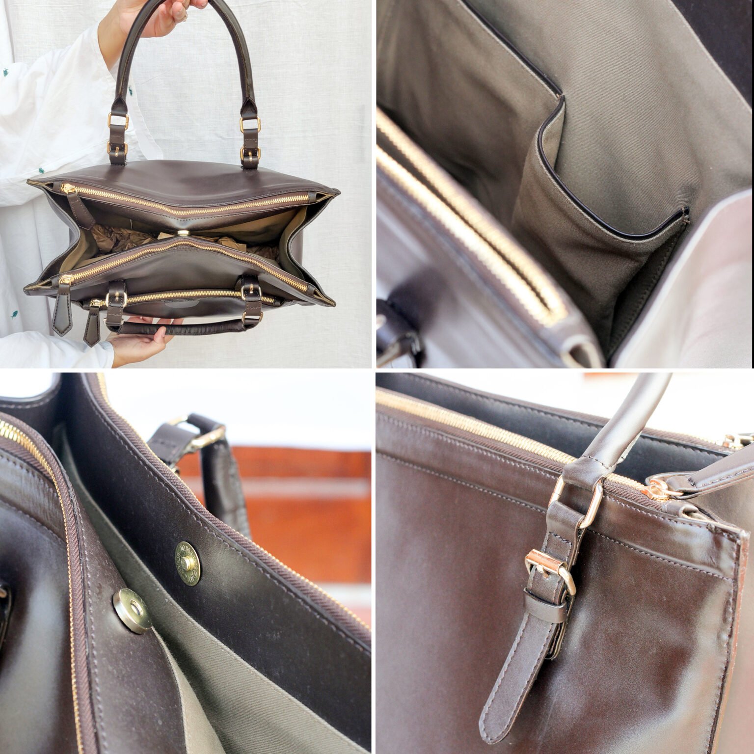 leather purses with multiple compartments