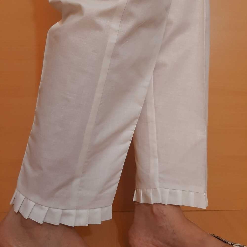 Buy Off White Schiffli Embroidered Cotton Pants | MEET323/MEET3 | The loom