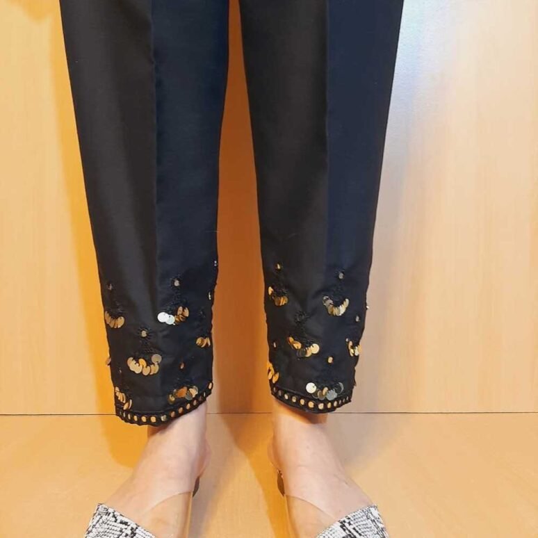 Black embroidered capri trousers.... - Pakistani Boutique UK | Facebook