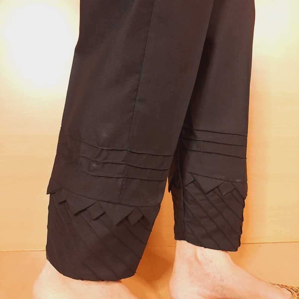 Frill Design Trouser Pant Cotton – Black – ZT377 - Silk Avenue Pakistan