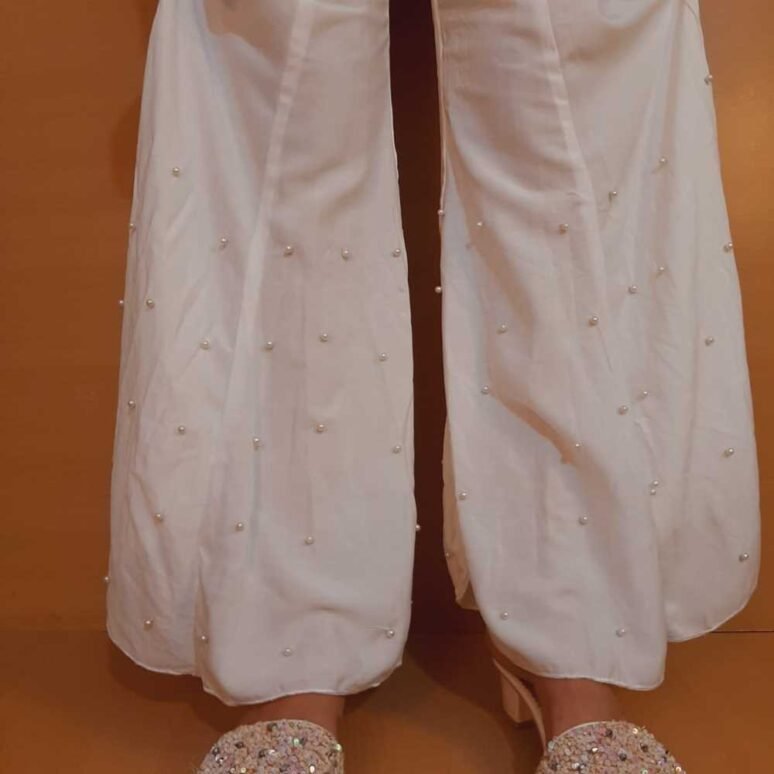 Pale Peach Front Open Angrakha - Brocade Bell Bottom | Dress design  sketches, Beautiful pakistani dresses, Organza shirt